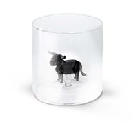 WD Lifestyle - Verre en verre borosilicate 250 ml avec décoration en verre coloré intérieur (Taureau)