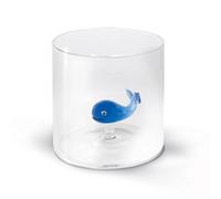 WD Lifestyle - Verre en verre borosilicate 250 ml avec objet en verre coloré intérieur (baleine)