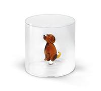 WD Lifestyle - Verre en verre borosilicate 250 ml avec sujet en verre coloré intérieur (chien)