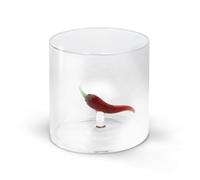 WD Lifestyle - Verre en verre borosilicate 250 ml avec sujet en verre coloré intérieur (piment)