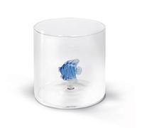 WD Lifestyle - Verre en verre borosilicate 250 ml avec sujet en verre coloré intérieur (poisson bleu)