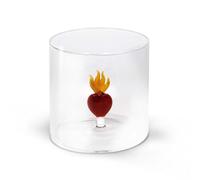 WD Lifestyle - Verre en verre borosilicate de 250 ml avec motif en verre coloré à l'intérieur (Sacré-Cœur)