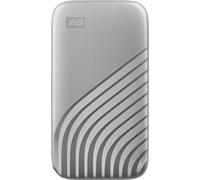 WD My Passport Portable SSD version, disque dur portable à l'état solide (PSSD), 500 Go, technologie NVMe haute vitesse, interface de type C, chiffrement matériel AES, argenté
