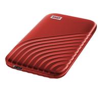 WD My Passport SSD WDBAGF0010BRD - SSD - chiffré - 1 To - externe (portable) - USB 3.2 Gen 2 (USB-C connecteur) - AES 256 bits - rouge