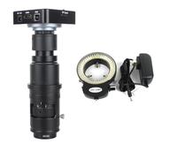 WD105 WD170 Zoom grossissement C monture monoculaire 160X 320X 105X lentille for l'industrie PCB soudure Microscope numérique caméra(180X Lens 38MP LED)