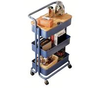 wD7rE5bm6z desserte de Cuisine Chariot de Rangement Roulant à 3 Niveaux, étagère Mobile for collation et Chevet Chariot de Stockage