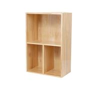 wD7rE5bm6z étagère à Livres Étagère de Bureau Simple Ouverte à Trois Compartiments, Support Rangement Table en Bois Polyvalent