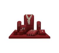 wD7rE5bm6z Tours de bijoux 9pcs Jewelry Display Microfiber Organizer Stands