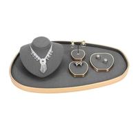 wD7rE5bm6z Tours de bijoux Ensemble de plateaux à bijoux, collier, boucles d'oreilles, velours doux
