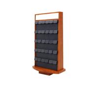 wD7rE5bm6z Tours de bijoux Rotating Wooden Earring Display Stand | With Microfiber Pads(Grigio)