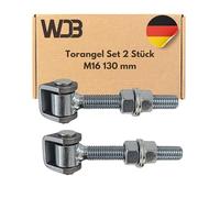 WDB - Charnière de portail réglable galvanisée - Charnières pour portail de jardin - Charnières à charge lourde - Installation de portail - Charnières de portail suspendues - Lot de 2 charnières de