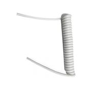 WDBDFCD câble spiralé à Ressort, Fil d'extension Flexible, Câble d'alimentation télescopique spiralé à 3 conducteurs, 15 AWG, Longueur 0,5 m, 2 pièces, noyaux en cuivre Pur, rallonge spiralée(White)