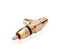 Wdbild Adaptateur mâle vers femelle en laiton plaqué or 2RCA à angle droit pour home cinéma HDTV amplificateurs vidéo composite