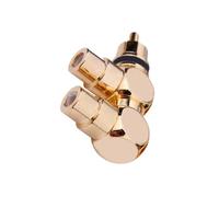 Wdbild Adaptateur mâle vers femelle en laiton plaqué or 2RCA à angle droit pour home cinéma HDTV amplificateurs vidéo composite