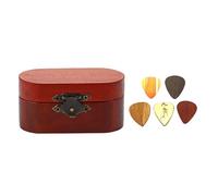 Wdbild Boîte de rangement pour médiators de guitare avec 5 médiators en bois - Cadeau idéal pour les amateurs de musique, palissandre