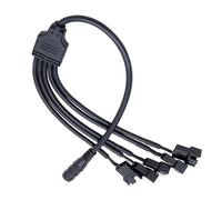 Wdbild Câble adaptateur de ventilateur de refroidissement femelle 5,5 x 2,1 mm 1 vers 5 4 broches Dissipation de la chaleur Gestion du refroidissement Connecteur d'alimentation PWM Câble répartiteur