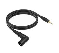 Wdbild Câble adaptateur tête droite vers angle droit 3,5 mm 1/8 vers 3 broches pour spectacles sur scène et câble équilibré Home Studio