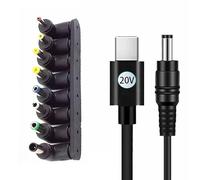 Wdbild Câble convertisseur USB vers DC5521 5,5 x 2,1 mm 1 m avec 8 embouts de connecteurs pour appareils ménagers et appareils électroniques portables Type C