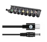Wdbild Câble convertisseur USB vers DC5521 5,5 x 2,1 mm 1 m avec 8 embouts de connecteurs pour appareils ménagers et appareils électroniques portables Type C