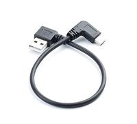 Wdbild Câble USB 2.0 vers C à angle droit pour une charge rapide et un transfert de données dans un espace restreint, idéal pour les configurations de jeu et adaptateur C double coudé