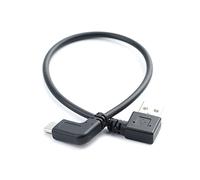 Wdbild Câble USB 2.0 vers C à angle droit pour une charge rapide et un transfert de données dans un espace restreint, idéal pour les configurations de jeu et adaptateur C double coudé
