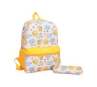 Wdbild Cartable cartable, sac à dos dessin animé et pochettes à stylos ensemble pratique pour garçons et filles avec grande capacité et sangle réglable, jaune, Taille unique