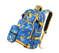 Wdbild Cartable, sac à dos d'école avec trousse à crayons pour garçons et filles, sacs pour ordinateur portable, grande capacité, port de charge USB, bleu, S
