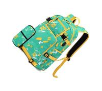 Wdbild Cartable, sac à dos d'école avec trousse à crayons pour garçons et filles, sacs pour ordinateur portable, grande capacité, port de charge USB, Vert, S