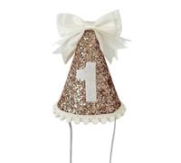 Wdbild Chapeau d'anniversaire élégant pour bébé - Joli nœud - Tissu doux - Pour enfants de 1 an