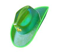 Wdbild Chapeau de cow-boy, chapeau de trèfle vert à LED populaire pour la StPatrick, accessoires de vacances irlandais, chapeaux de fête, festival, événement, couvre-chefs pour tous les âges