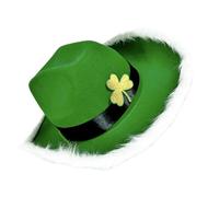 Wdbild Chapeau de cow-boy, chapeau de trèfle vert à LED populaire pour la StPatrick, accessoires de vacances irlandais, chapeaux de fête, festival, événement, couvre-chefs pour tous les âges
