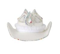 Wdbild Chapeau de cowboy, chapeau western à strass, chapeaux de princesse, chapeaux de fête pour femmes et hommes