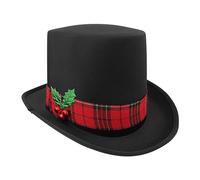 Wdbild Chapeau de Noël noir pour célébrations festives, tissu durable, taille réglable, convient aux adultes et aux enfants