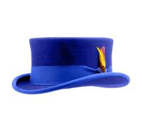 Wdbild Chapeau haut-de-forme, chapeau haut de forme occidental à bord court pour femmes hommes vêtements décontractés western Fedoras homme femme unisexe, bleu marine, 41