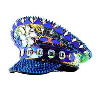 Wdbild Chapeaux et casquettes pour femmes, chapeau de capitaine clouté arc-en-ciel chapeau de capitaine à rivets chapeau réglable pour activités de plein air