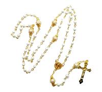 Wdbild Chapelet de perles vintage avec pendentif crucifix
