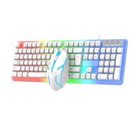 Wdbild Clavier de jeu 104 touches et combo filaire coloré LED rétroéclairé pour PC portable de bureau haute sensibilité de jeu et