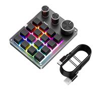 Wdbild Clavier macro programmable filaire USB C 16 touches 3 boutons Hotswap Design mécanique pour jeux et applications de bureau