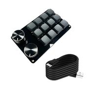 Wdbild Claviers macro programmables avec 2 boutons, clavier de jeu mécanique, commutateurs remplaçables à chaud, pavé de contrôle multimédia personnalisable