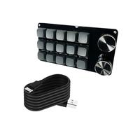 Wdbild Claviers macro programmables avec 2 boutons, clavier de jeu mécanique, commutateurs remplaçables à chaud, pavé de contrôle multimédia personnalisable