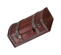 Wdbild Coffre à trésor vintage en bois sur le thème des pirates avec code secret pour le rangement mystérieux et la décoration de la maison, usage quotidien, coffre de rangement décoratif