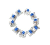 Wdbild Commutateurs linéaires bleus à 3 broches pour clavier mécanique MX MX Clone Switches Boîtier transparent Clavier d'ordinateur mécanique Porte-clés Support de jambe Extracteur de clé
