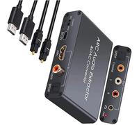 Wdbild Convertisseur numérique SPDIF/optique/coaxial vers sortie stéréo analogique L/R HDTV ARC compatible pour home cinéma et jeux vidéo HD vers RCA extracteur de son