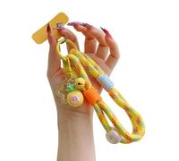 Wdbild Cordon tressé multicolore tendance pour téléphone portable avec breloques fruits et design antidérapant sécurisé adapté aux téléphones cellulaires coloré