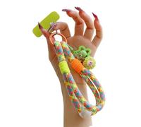 Wdbild Cordon tressé multicolore tendance pour téléphone portable avec breloques fruits et design antidérapant sécurisé adapté aux téléphones cellulaires coloré