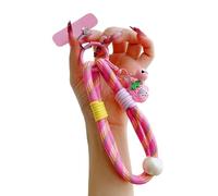 Wdbild Cordon tressé multicolore tendance pour téléphone portable avec breloques fruits et design antidérapant sécurisé adapté aux téléphones cellulaires coloré