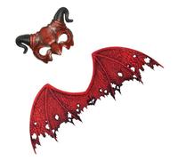 Wdbild Devil & Set avec sangles réglables pour adultes et enfants Accessoires de costume de cosplay Halloween Jeu de rôle Fête Aile du diable pour fêtes