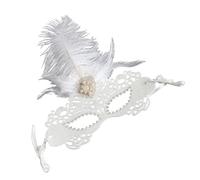 Wdbild Élégant bandeau flexible à plumes avec strass pour soirée, galas et soirées à thème, doublure en polaire ventilée