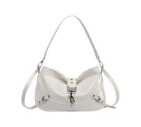 Wdbild Élégant sac à bandoulière pour femme en cuir PU avec sangle amovible - Sac à main décontracté sous les bras pour le shopping et les voyages, blanc, One Size