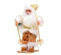 Wdbild Élégante figurine de Père Noël skieur en tissu et silicone fabriquée pour les décorations de la maison